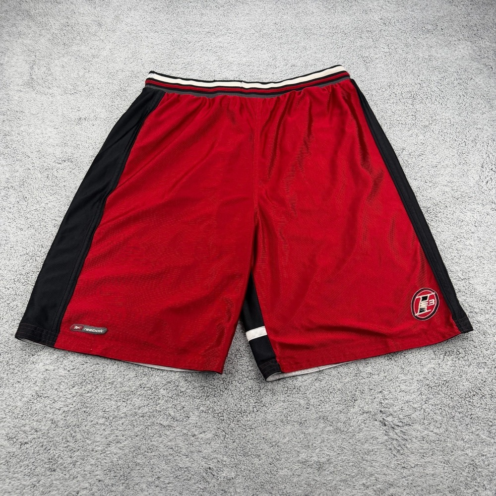 Allen Iverson I3 Basketball Shorts Mens XXL Red Reversible Dazzle Reebok Y2K 90s